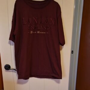 London England Graphic Tee - Maroon